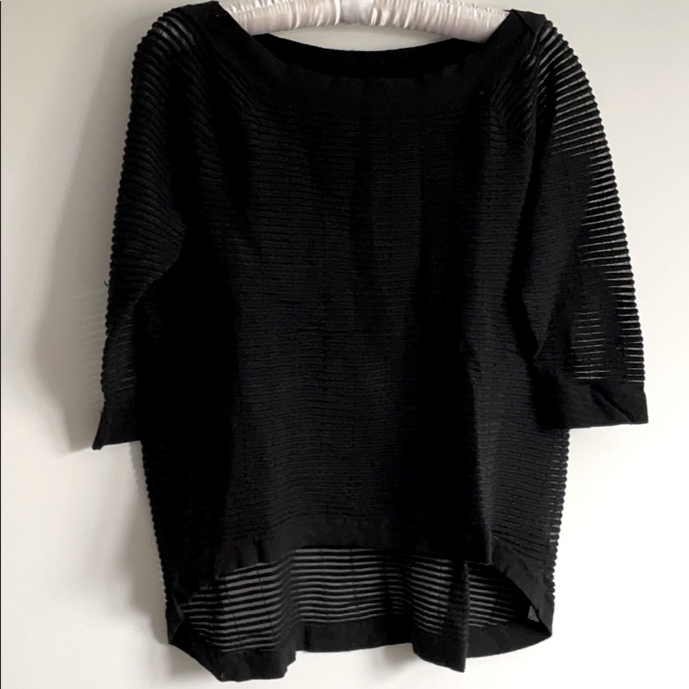 White House Black Market Ribbed Sheer Top